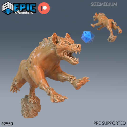 Hyena DND Miniature TTRPG Resin Figure 25mm Base