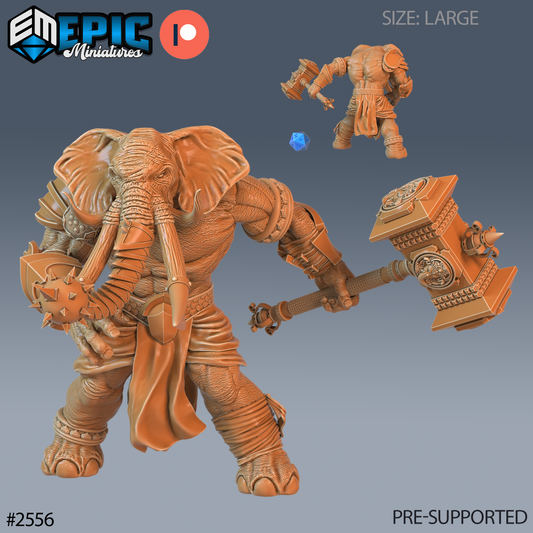 Elephant Folk DND TTRPG Resin Model 51mm Base