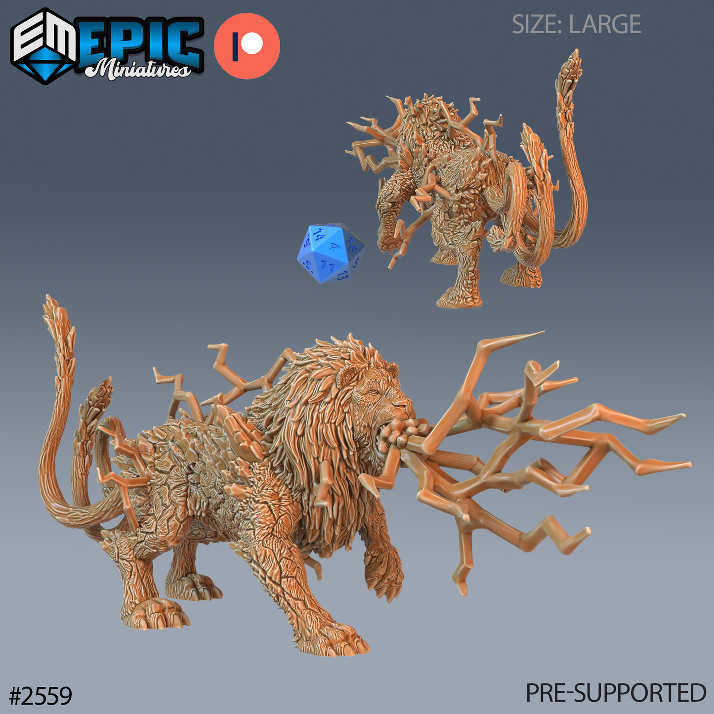 Thunder Lion DND TTRPG Resin Model 51mm Base