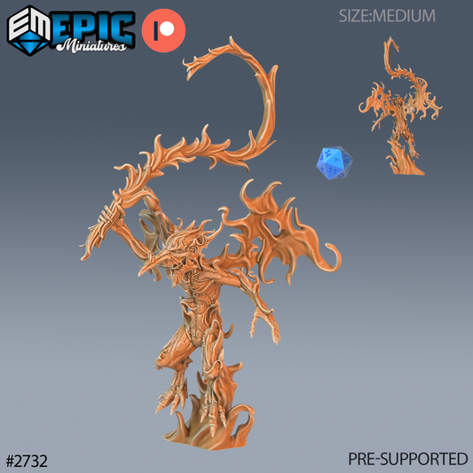 Fire Mephit D&D Miniature | Elemental Imp Monster | Resin Tabletop RPG Figure | 25mm Base