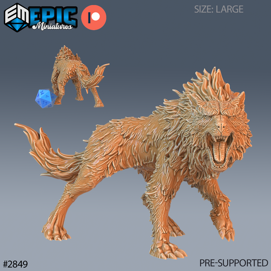 Fenrir | Mythic Norse Wolf | Resin Tabletop RPG Figure | 51mm Base