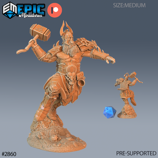 Viking Einherjar | Valhalla’s Chosen Warrior | Resin Tabletop RPG Figure | 25mm Base