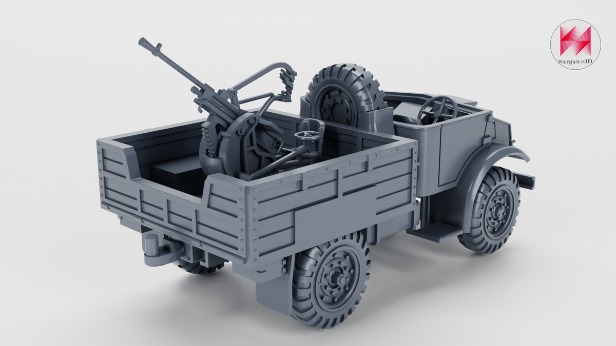 Chevrolet 15 CWT 4x4 CMP Breda 35 AA Gun 1:56 Scale Resin Model