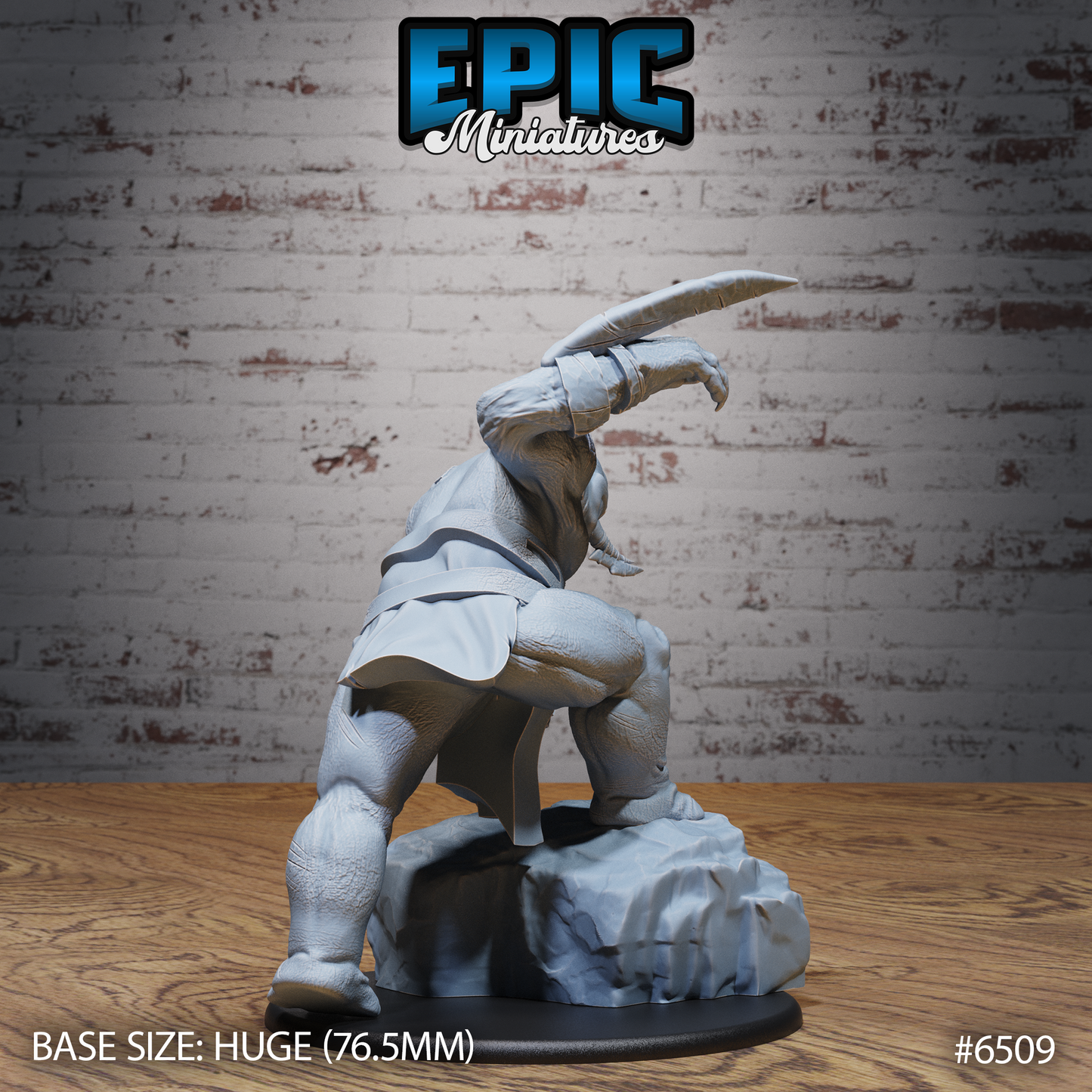 Tamed Troll | Chained Giant Brute | Resin Tabletop RPG Figure | 76mm Base