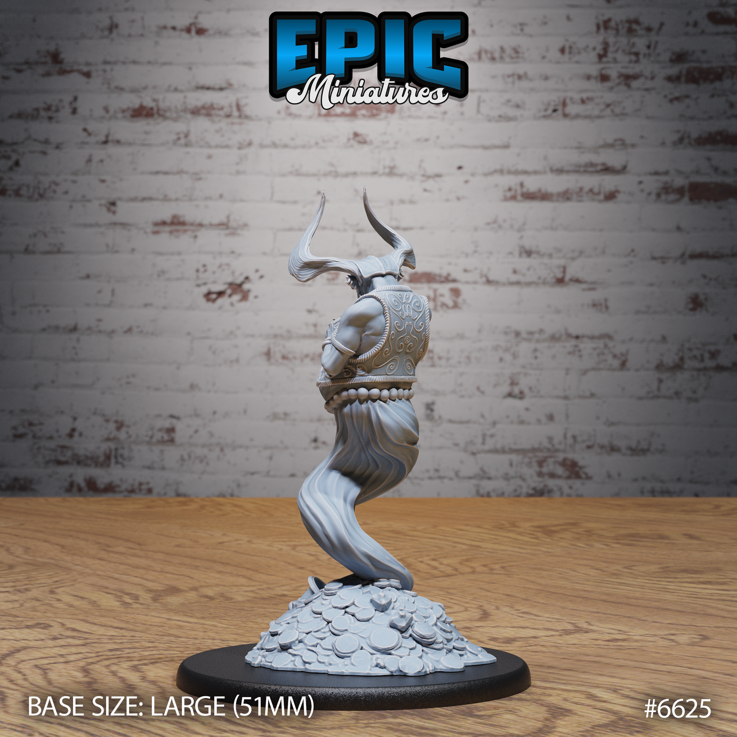 Mammon Djinni Genie DND Miniature TTRPG Resin Figure 50mm Base