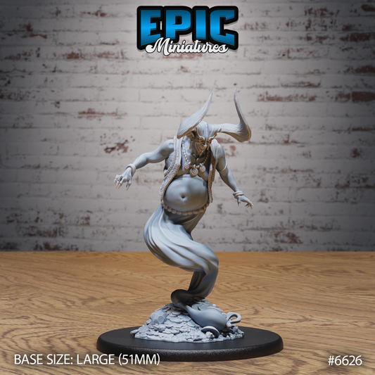 Mammon Djinni Genie DND Miniature TTRPG Resin Figure 50mm Base