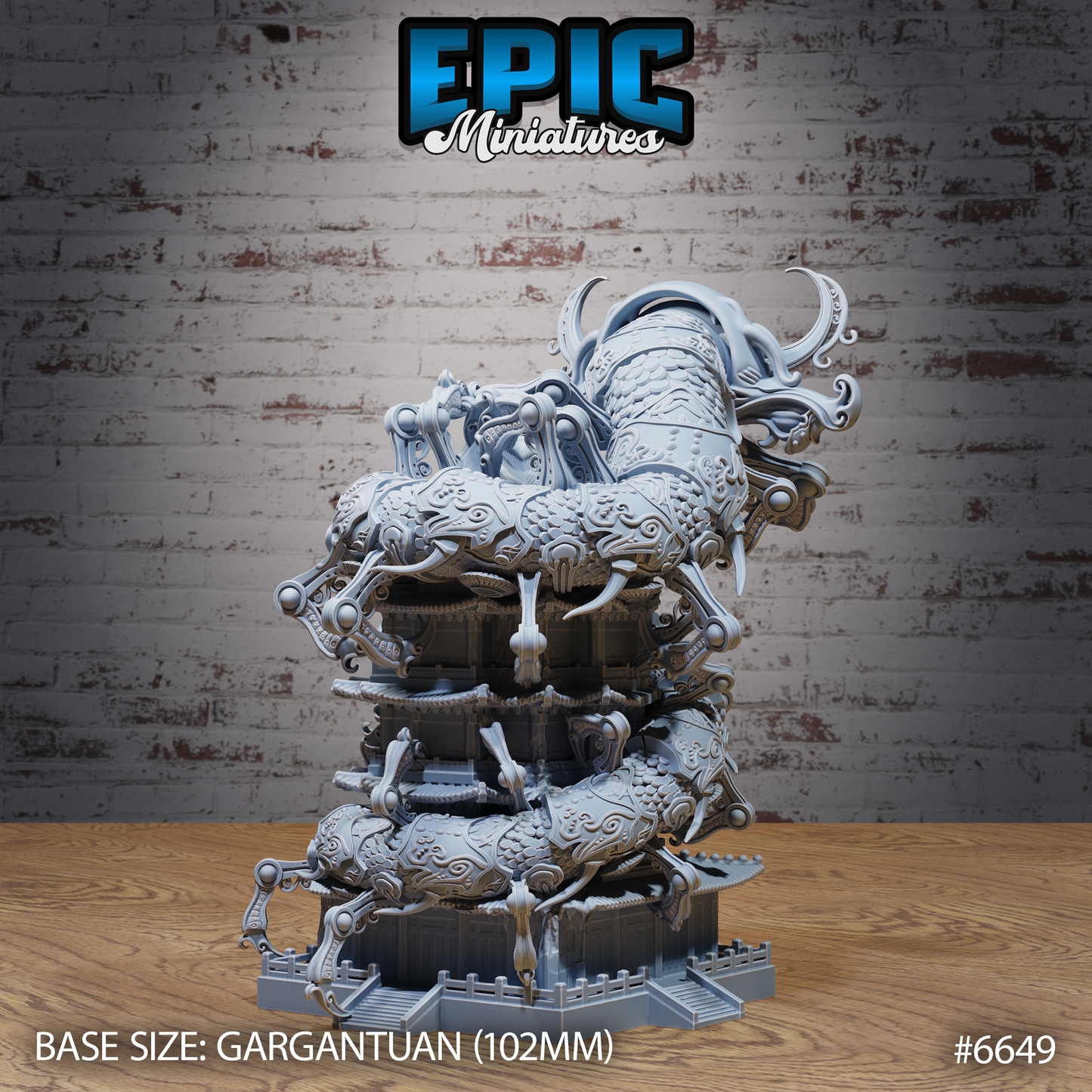 Karakuri Centipede Construct DND Miniature TTRPG Resin Figure 100mm Base