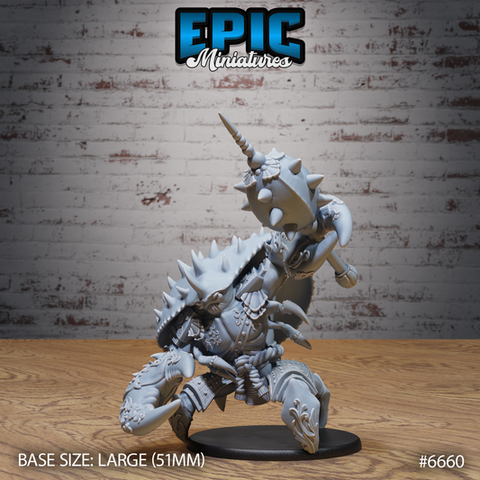 Samucrab Samurai Crab DND Miniature TTRPG Resin Figure 50mm Base