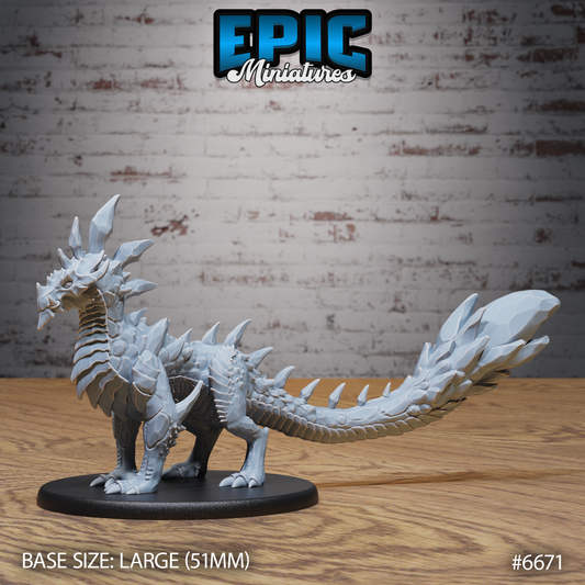 Amethyst Guard Drake DND Miniature TTRPG Resin Figure 50mm Base