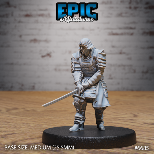 Half Blood Samurai DND Miniature TTRPG Resin Figure 25mm Base