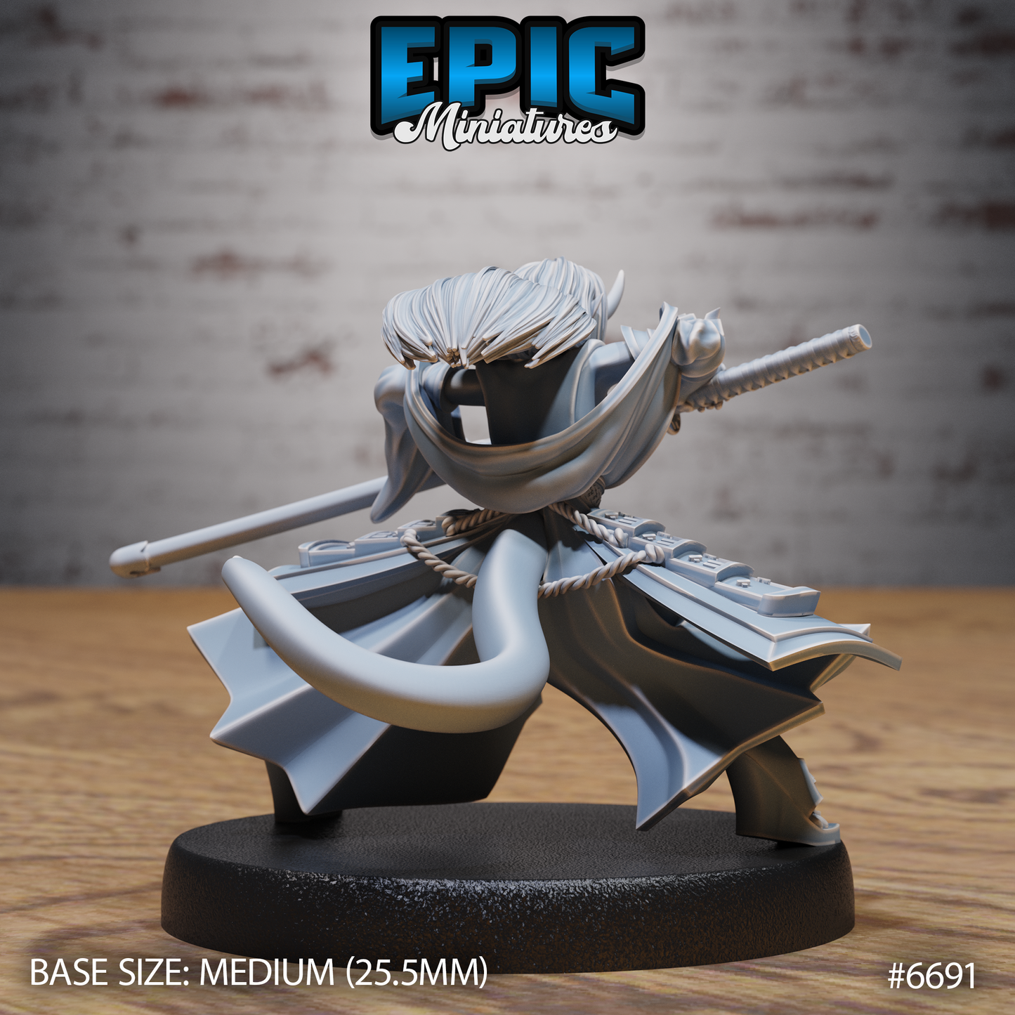 Mysterious Oni Girl DND Miniature TTRPG Resin Figure 25mm Base