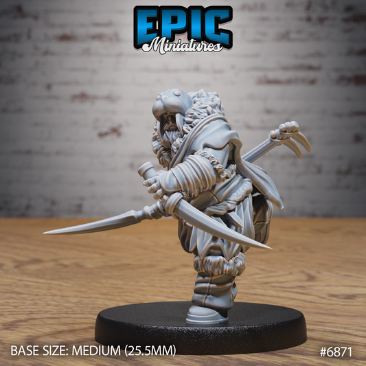 Walrus Druid DND Miniature TTRPG Resin Figure 25mm Base