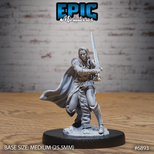 Dark Knight Lady DND Miniature TTRPG Resin Figure 25mm Base