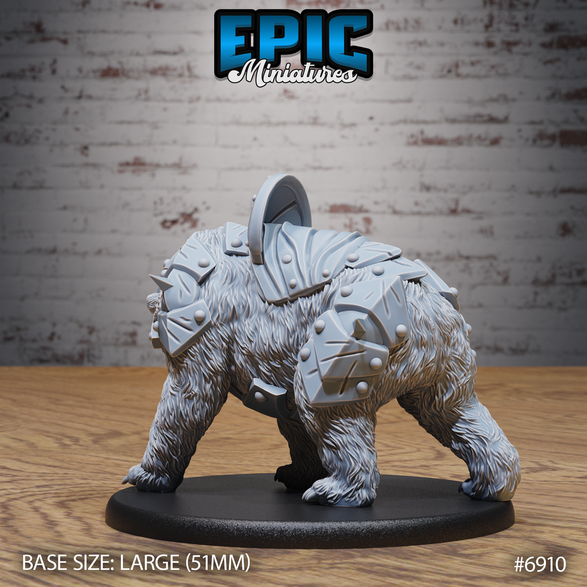 Armoured Bear DND TTRPG Resin Model 51mm Base