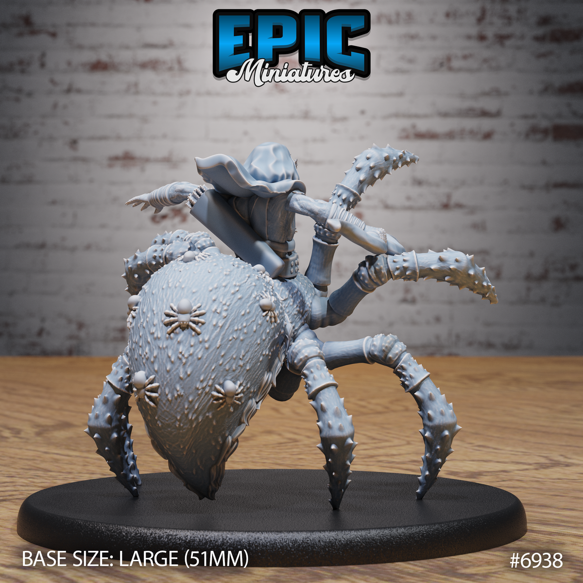 Dwarf Drider DND TTRPG Resin Model 51mm Base