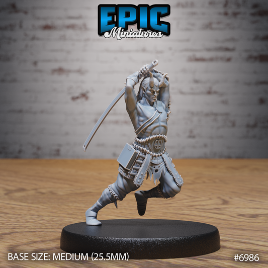 Tiefling Barbarian DND TTRPG Resin Miniature 25mm Base