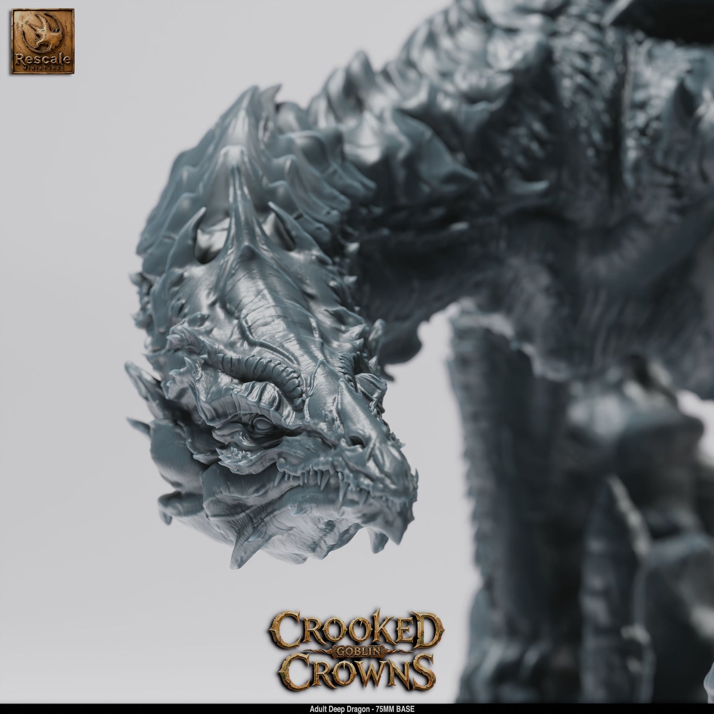 Adult Deep Dragon DND Miniature TTRPG Resin Figure 75mm Base