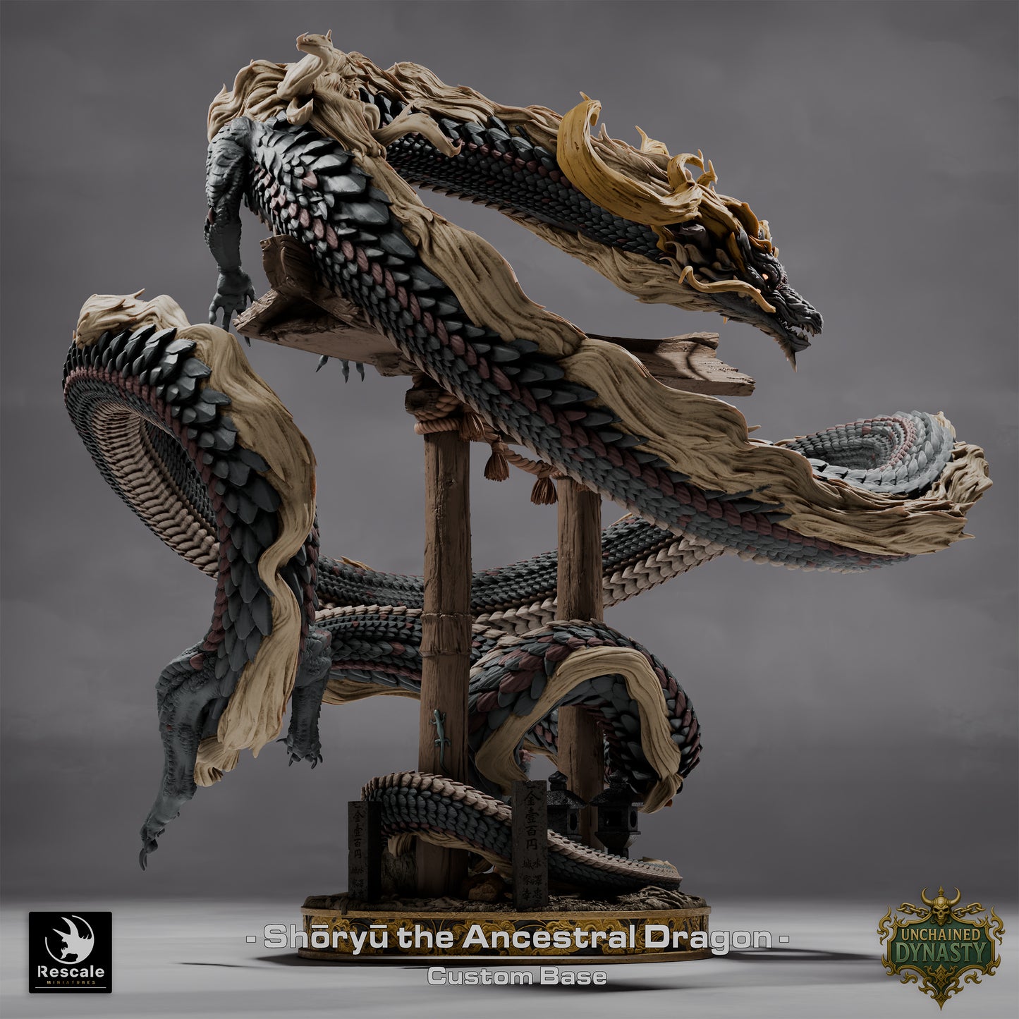 Shoryu the Ancestral Dragon D&D Miniature | Legendary Eastern Dragon Figure | Resin 3D Printed Tabletop RPG Model | Custom Base