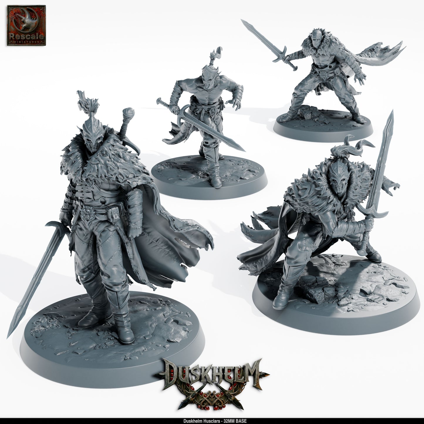 Vampire Duskhelm Huscarls Vampire Warriors DND Miniature TTRPG Resin Figure 32mm Base