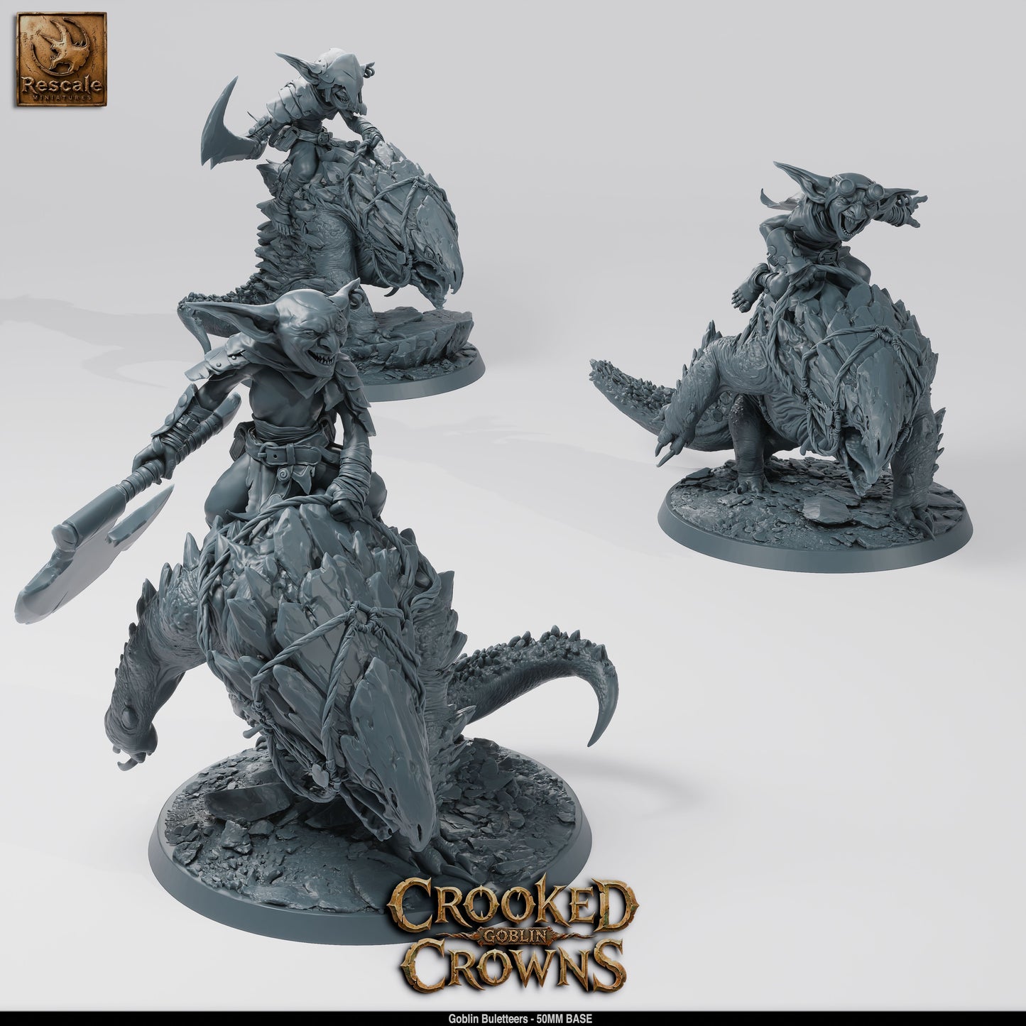 Goblin Bulette Riders DND Miniature TTRPG Resin Figure 50mm Base