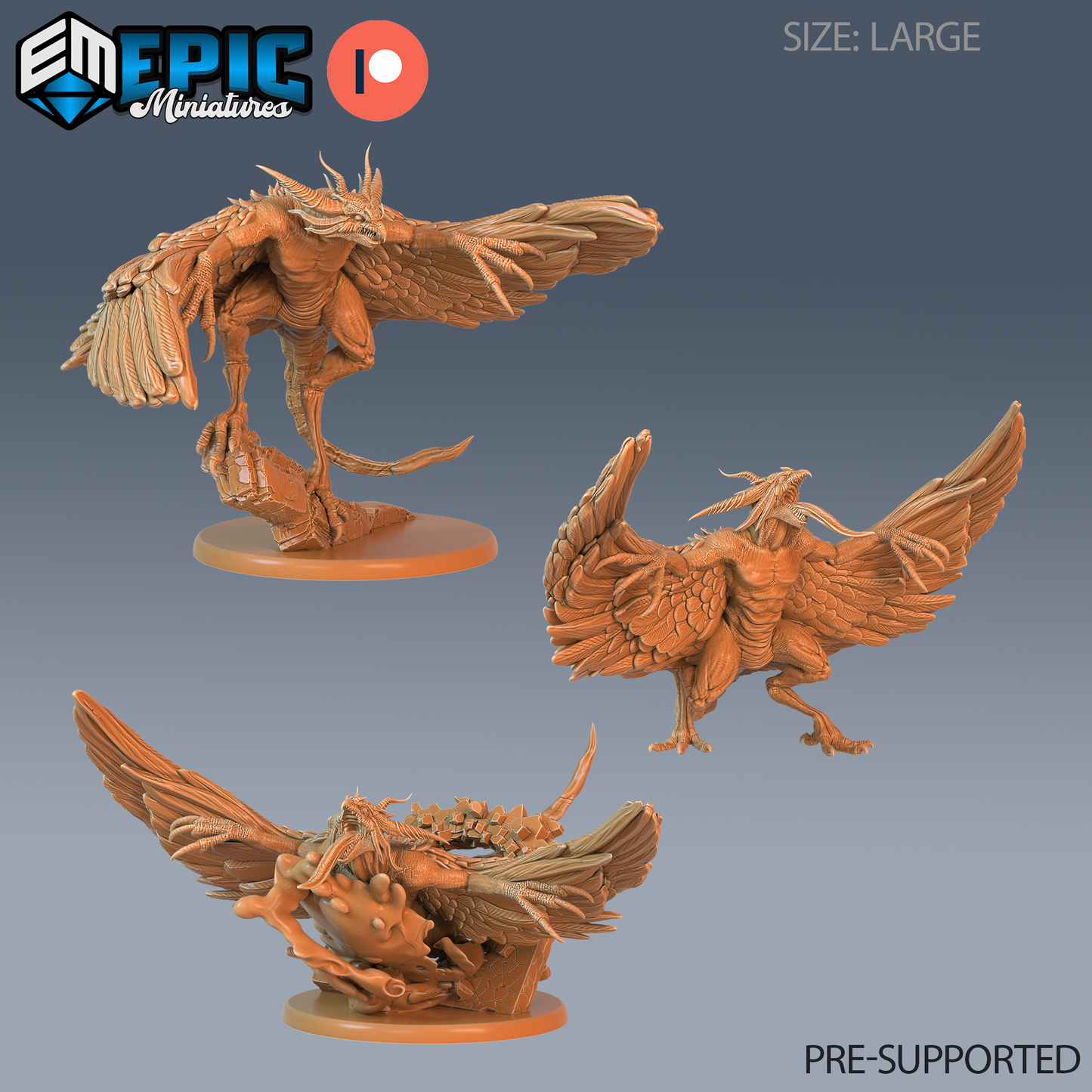Harpy Beast DND TTRPG Resin Model 51mm Base