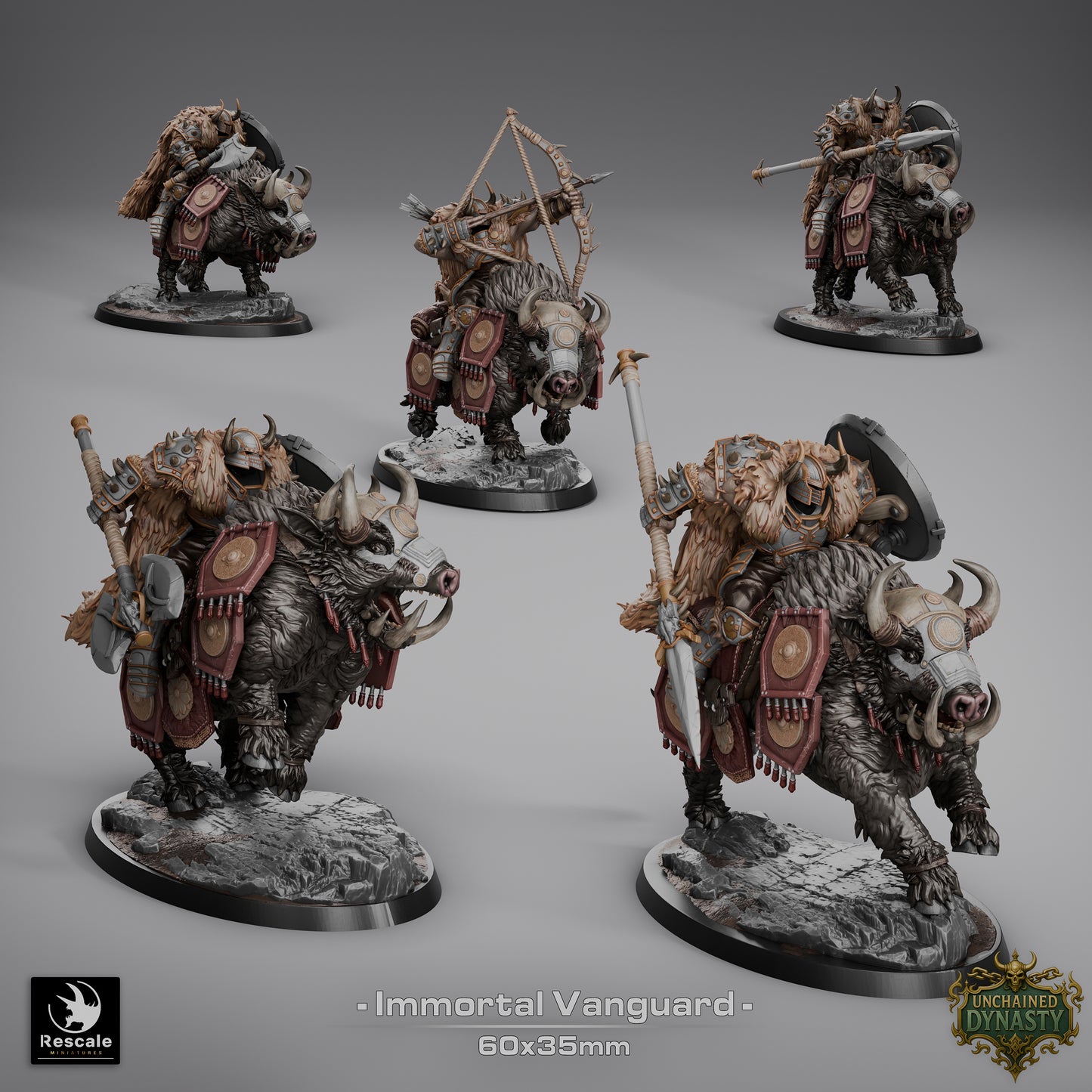 Immortal Vanguards D&D Miniatures | Undead Elite Warriors | Resin 3D Printed Tabletop RPG Models | 60 Ć 35mm Base