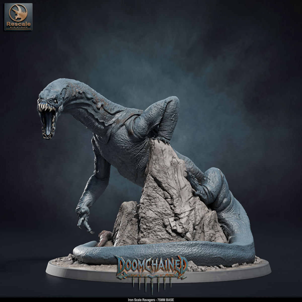 Iron Scale Ravager DND TTRPG Resin Model 75mm Base