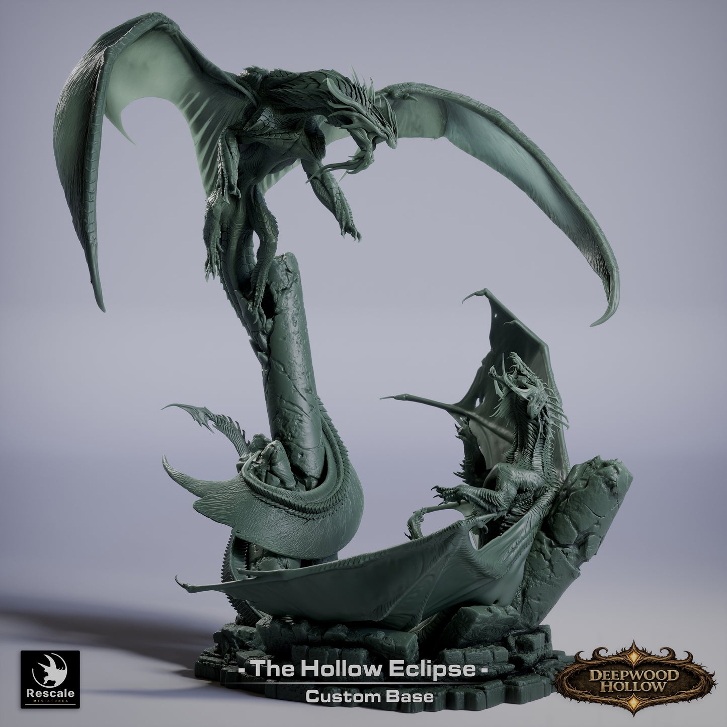 Hollow Eclipse Battle Diorama | Shadow War Display Scene | Resin Tabletop RPG Diorama