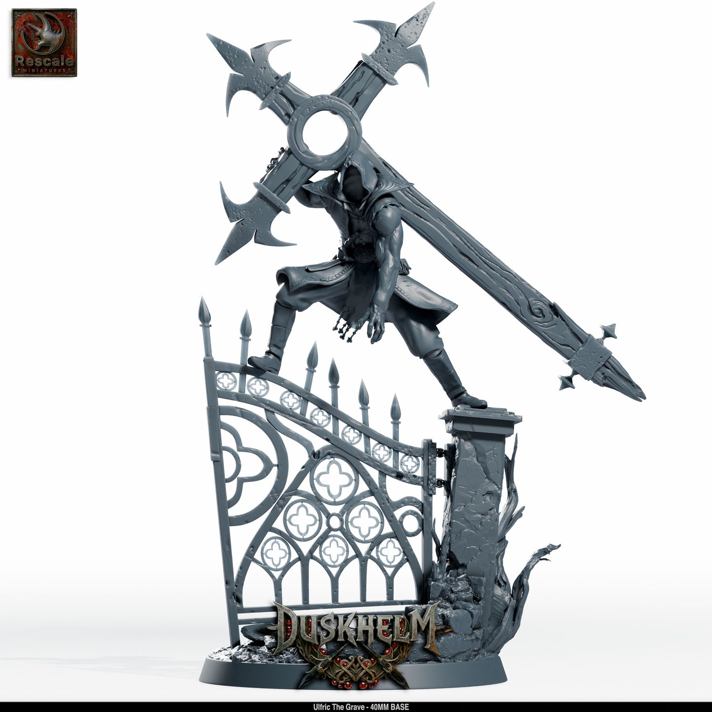 Ulfric the Grave Undead Viking Warlord DND Miniature TTRPG Resin Figure 40mm Base