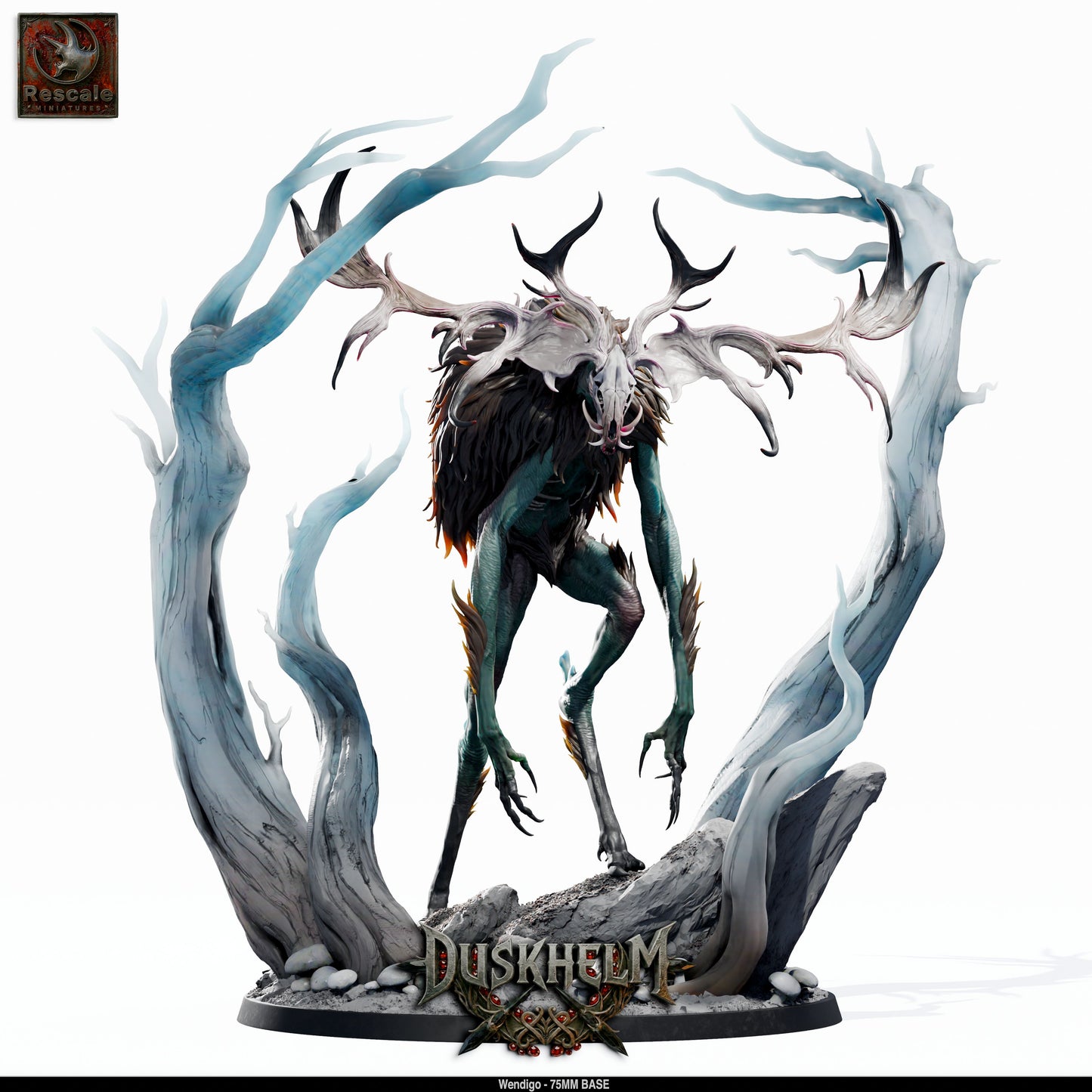 Wendigo DND Miniature TTRPG Resin Figure 75mm Base