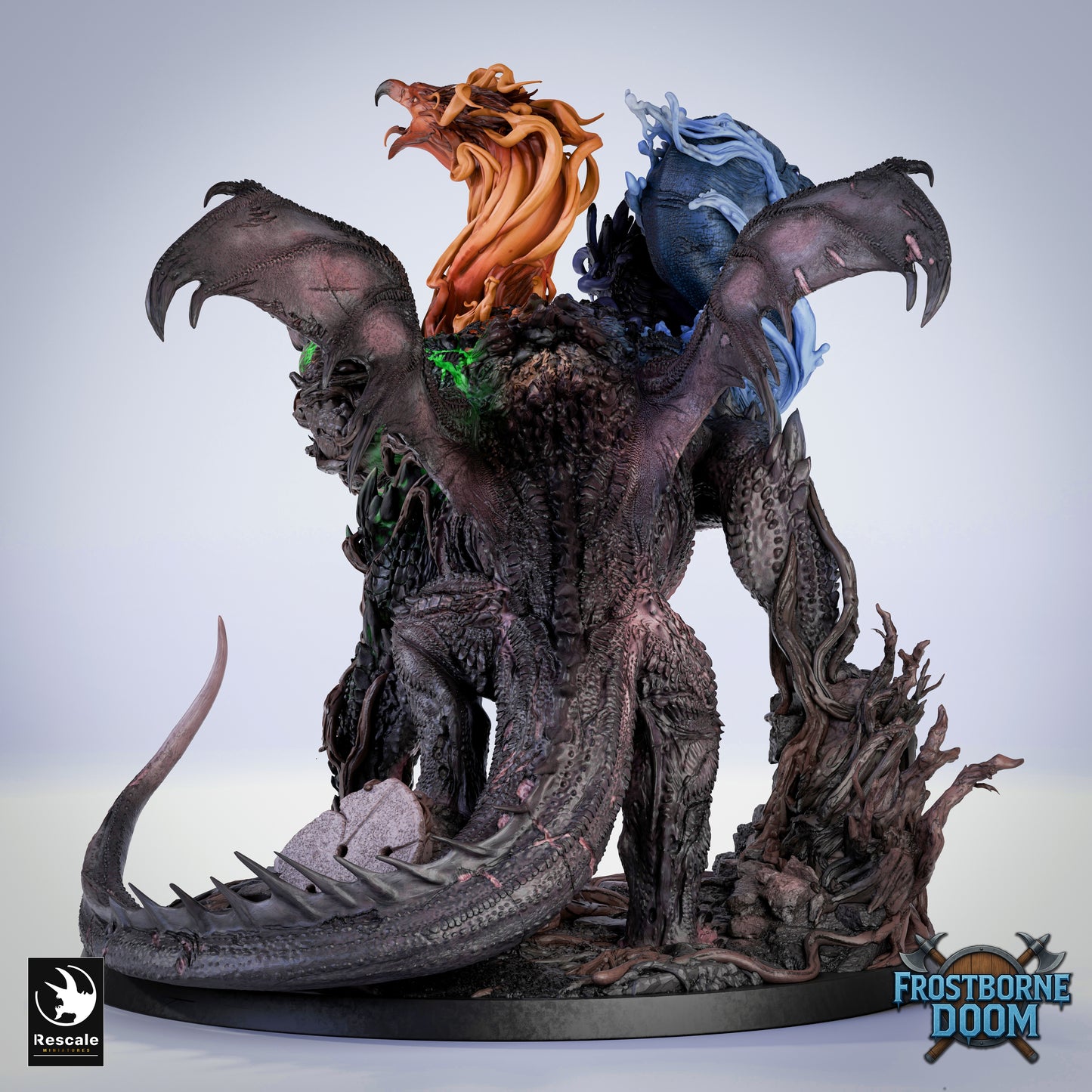 Elemental Dragon Large Scale DnD Miniature | Epic Dragon Figure for Dungeons and Dragons | Resin 3D Printed Tabletop RPG Model