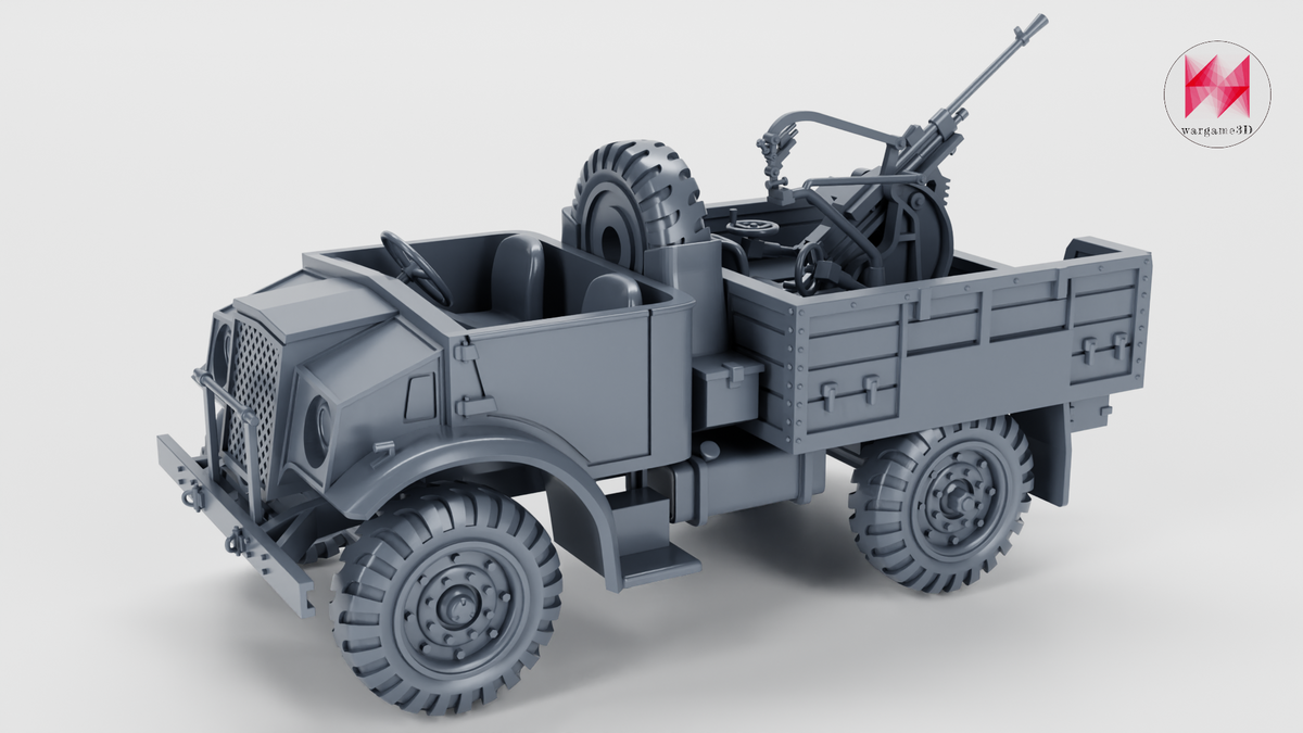 Chevrolet 15 CWT 4x4 CMP Breda 35 AA Gun 1:56 Scale Resin Model