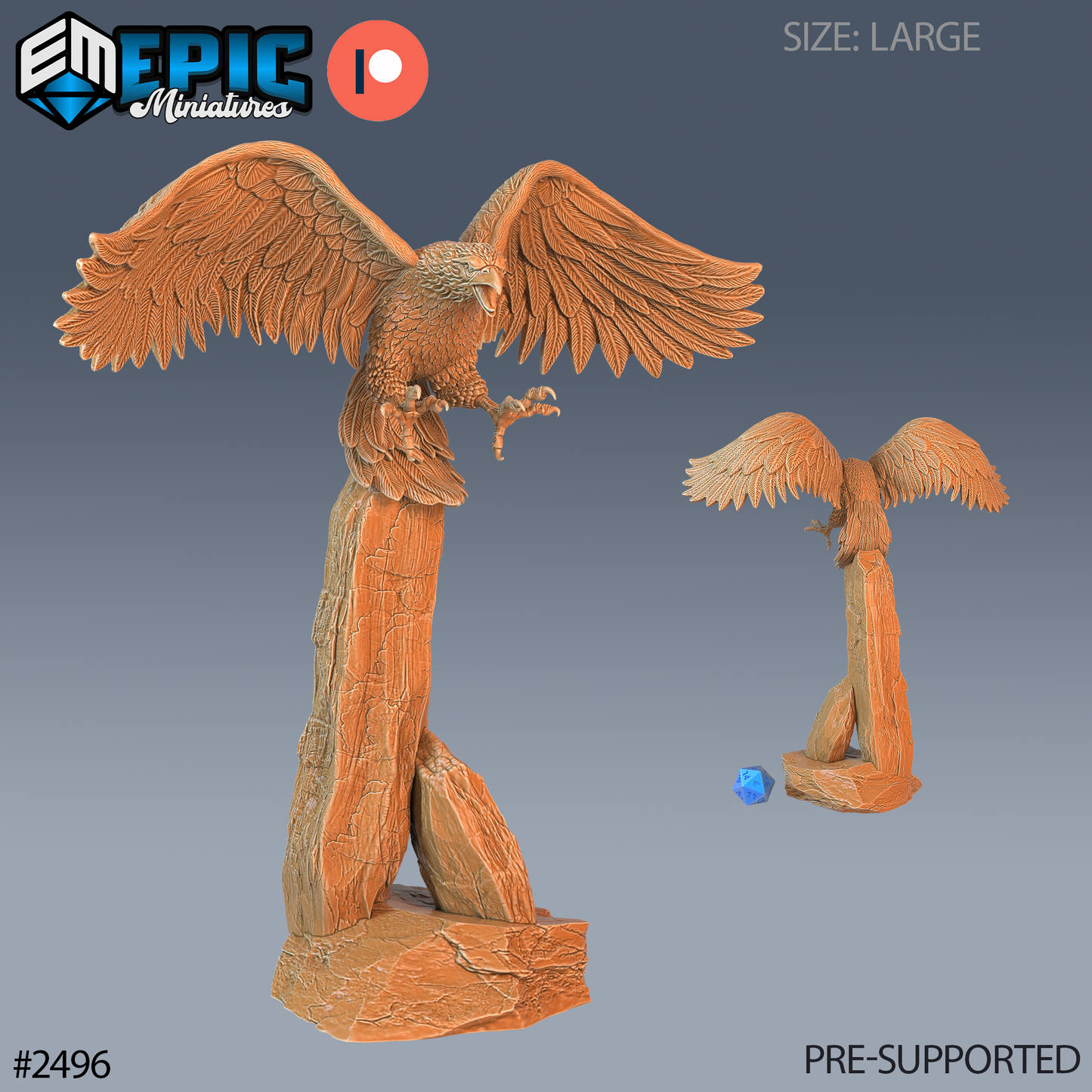 Roc Giant Bird DND Miniature TTRPG Resin Figure 25mm 50mm 75mm Base
