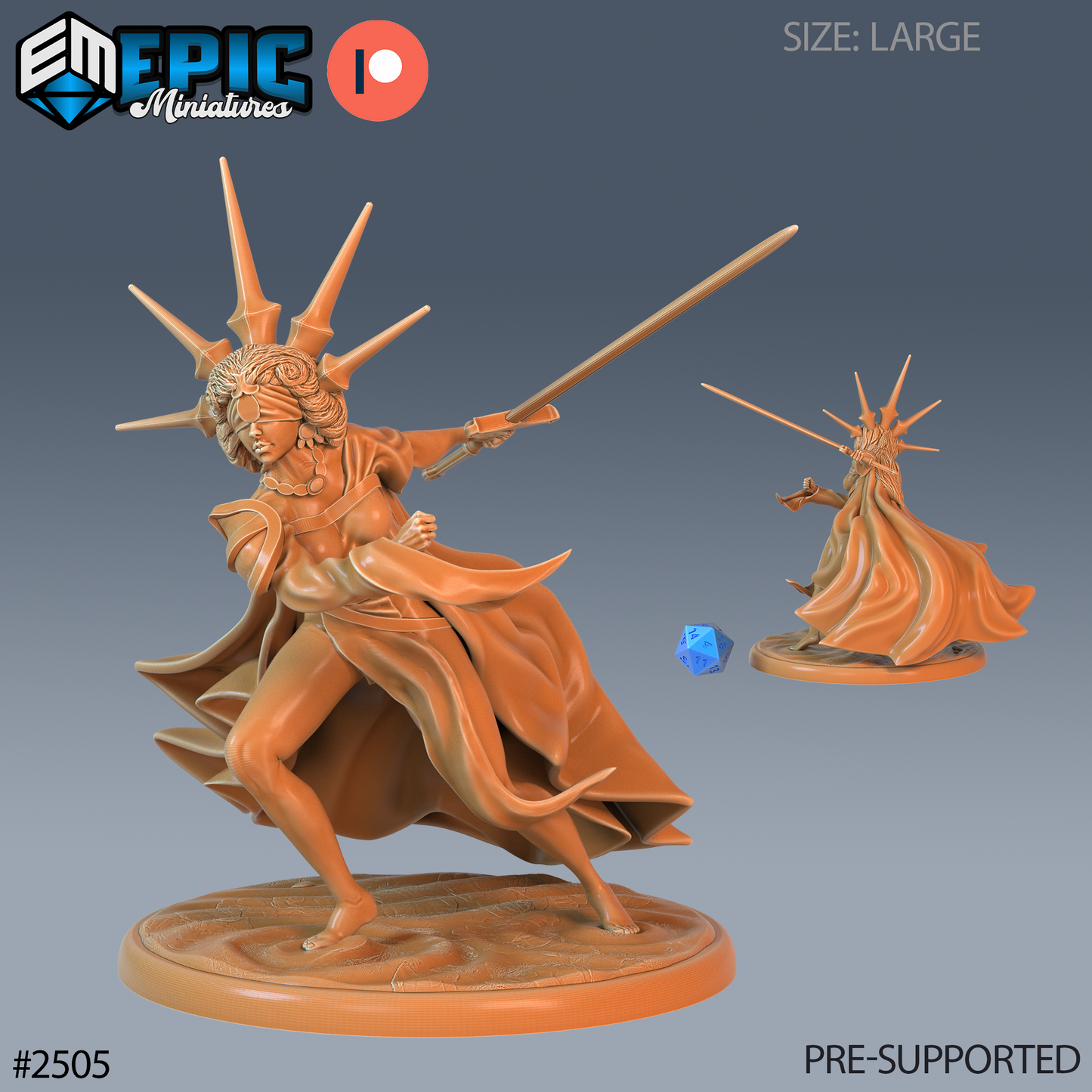 Justica DND Miniature TTRPG Resin Figure 50mm Base