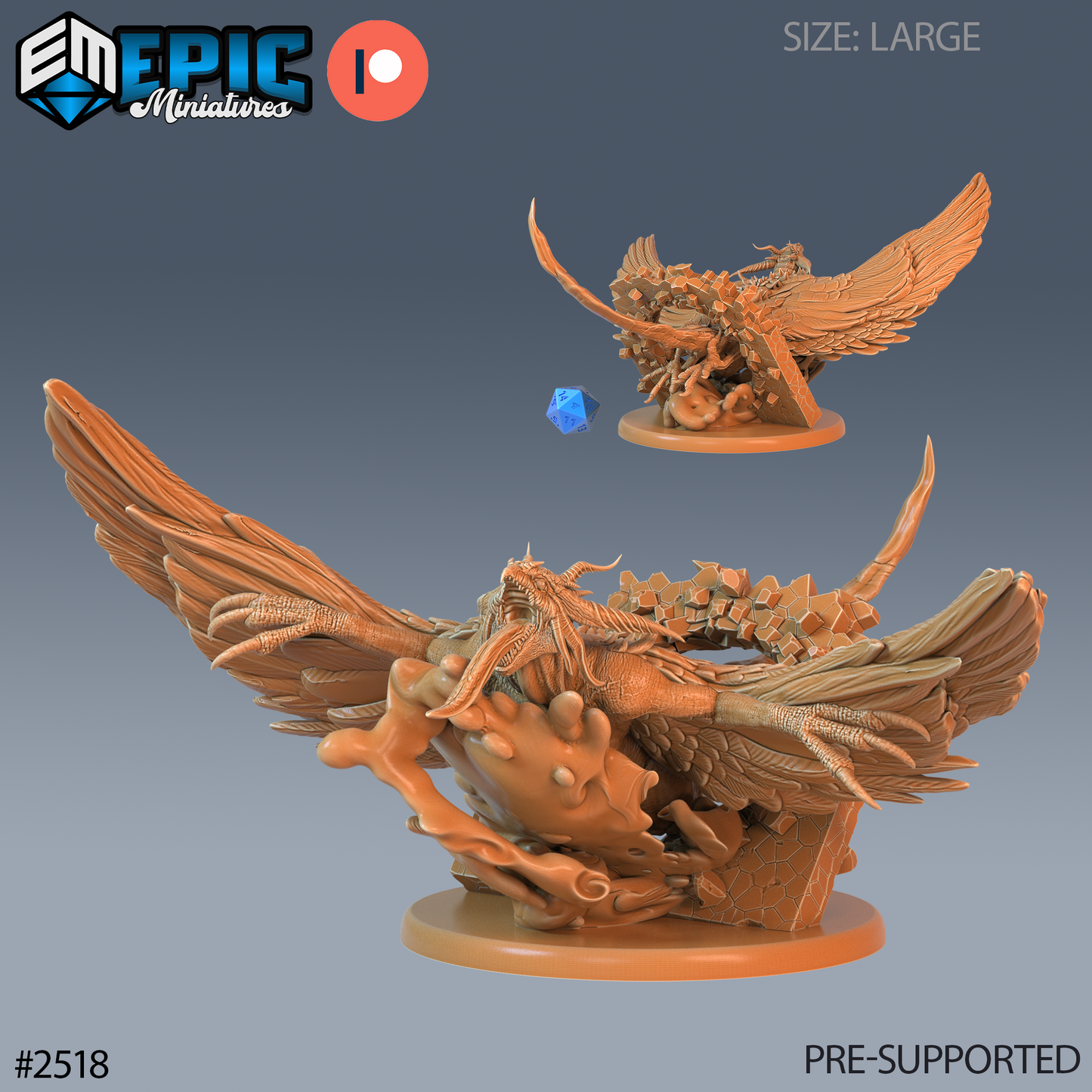 Harpy Beast DND TTRPG Resin Model 51mm Base