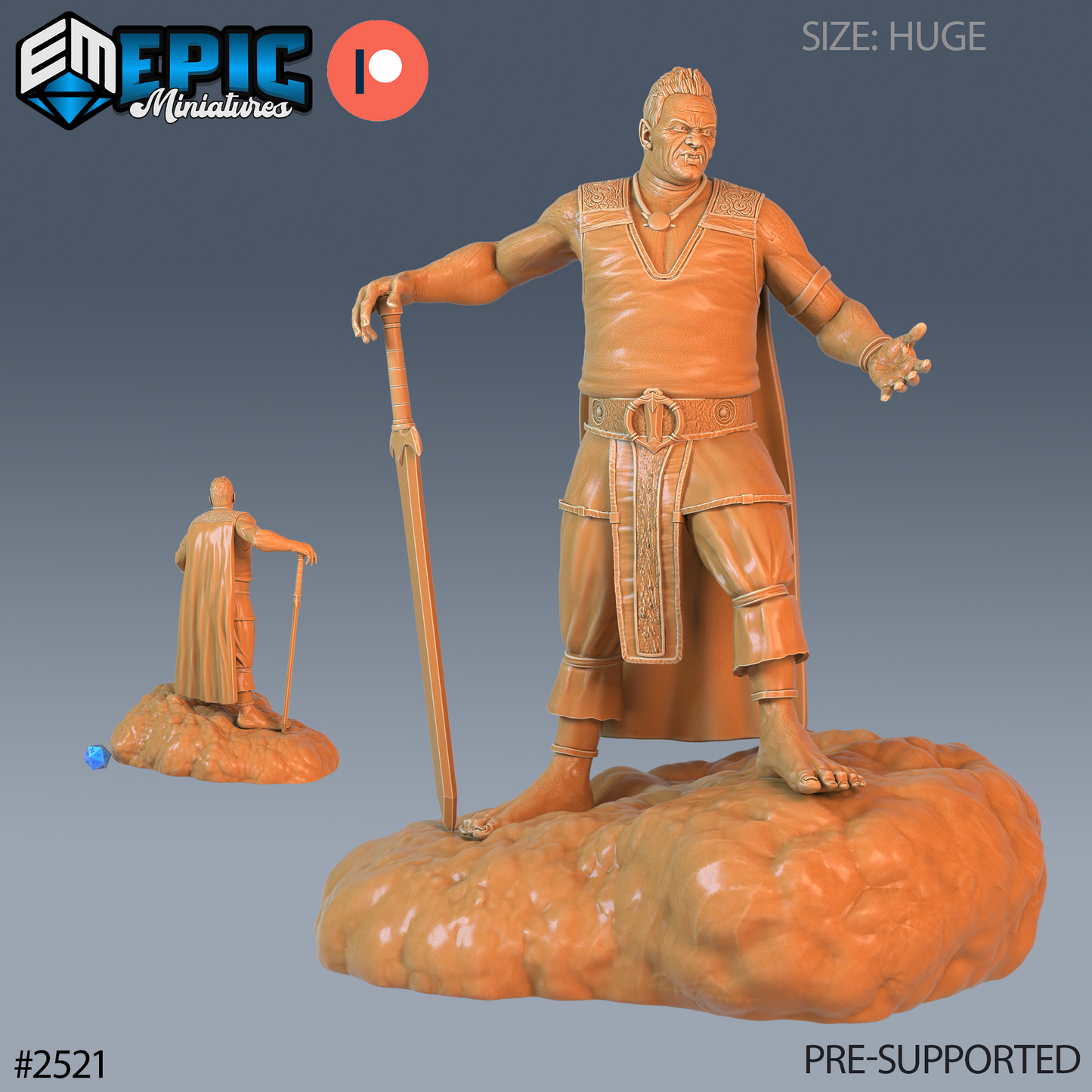 Cloud Giant DND TTRPG Resin Model 76mm Base