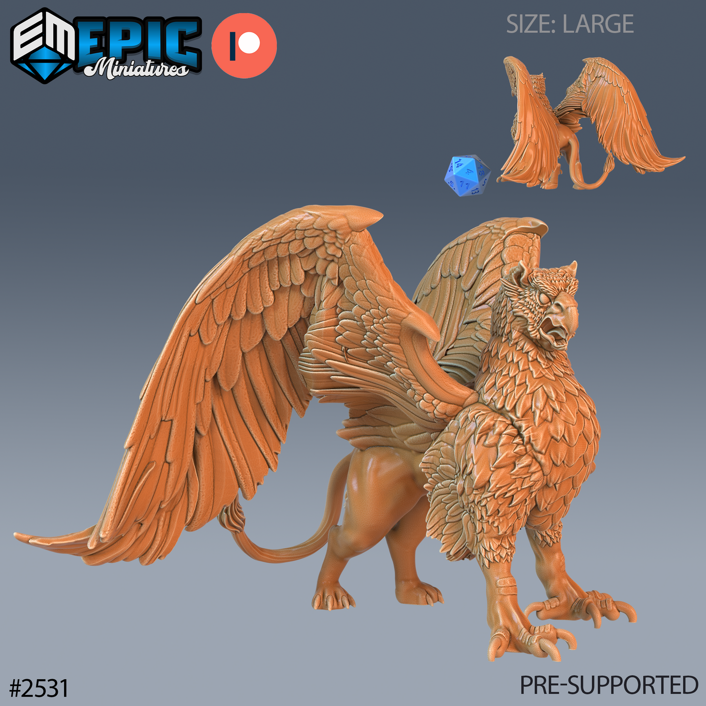 Griffin DND TTRPG Resin Model 51mm Base
