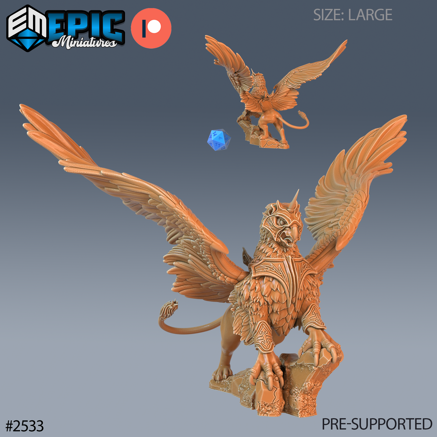Griffin DND TTRPG Resin Model 51mm Base