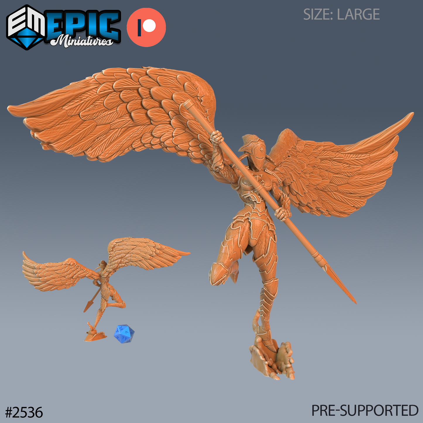 Animated Angel Statue DND TTRPG Resin Model 51mm Base