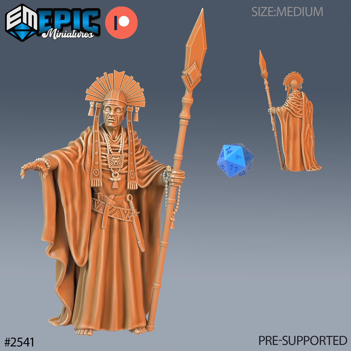Shaman Chief DND Miniature TTRPG Resin Figure 25mm Base