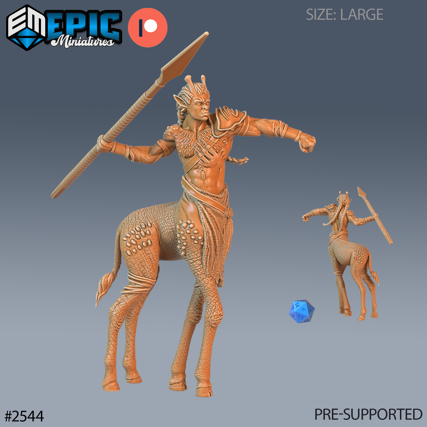Giraffe Centaur DND TTRPG Resin Model 51mm Base