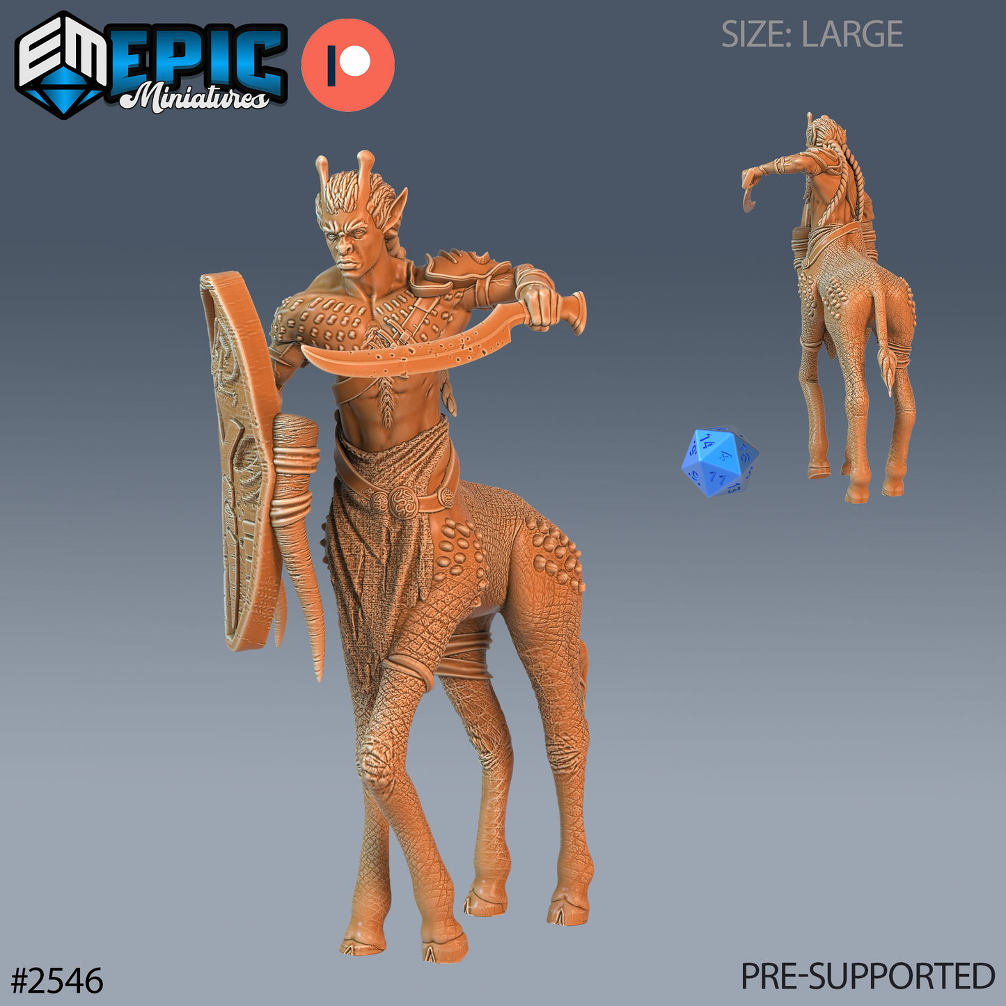 Giraffe Centaur DND TTRPG Resin Model 51mm Base