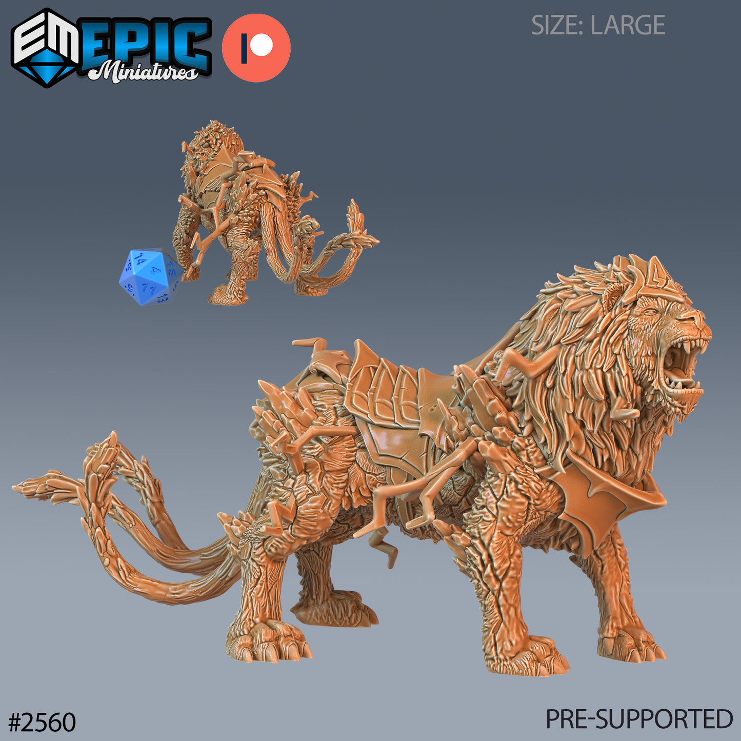 Thunder Lion DND TTRPG Resin Model 51mm Base