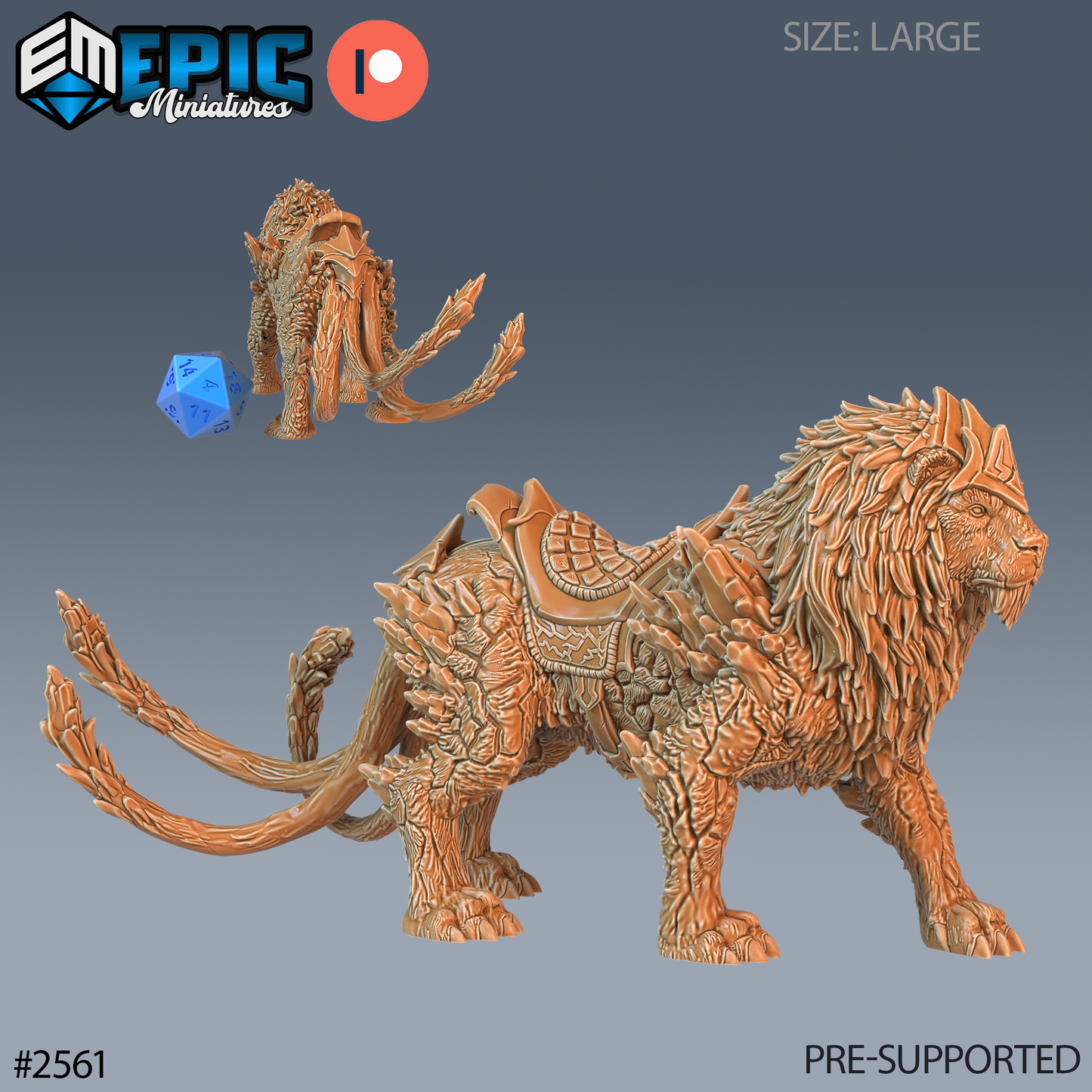 Thunder Lion DND TTRPG Resin Model 51mm Base