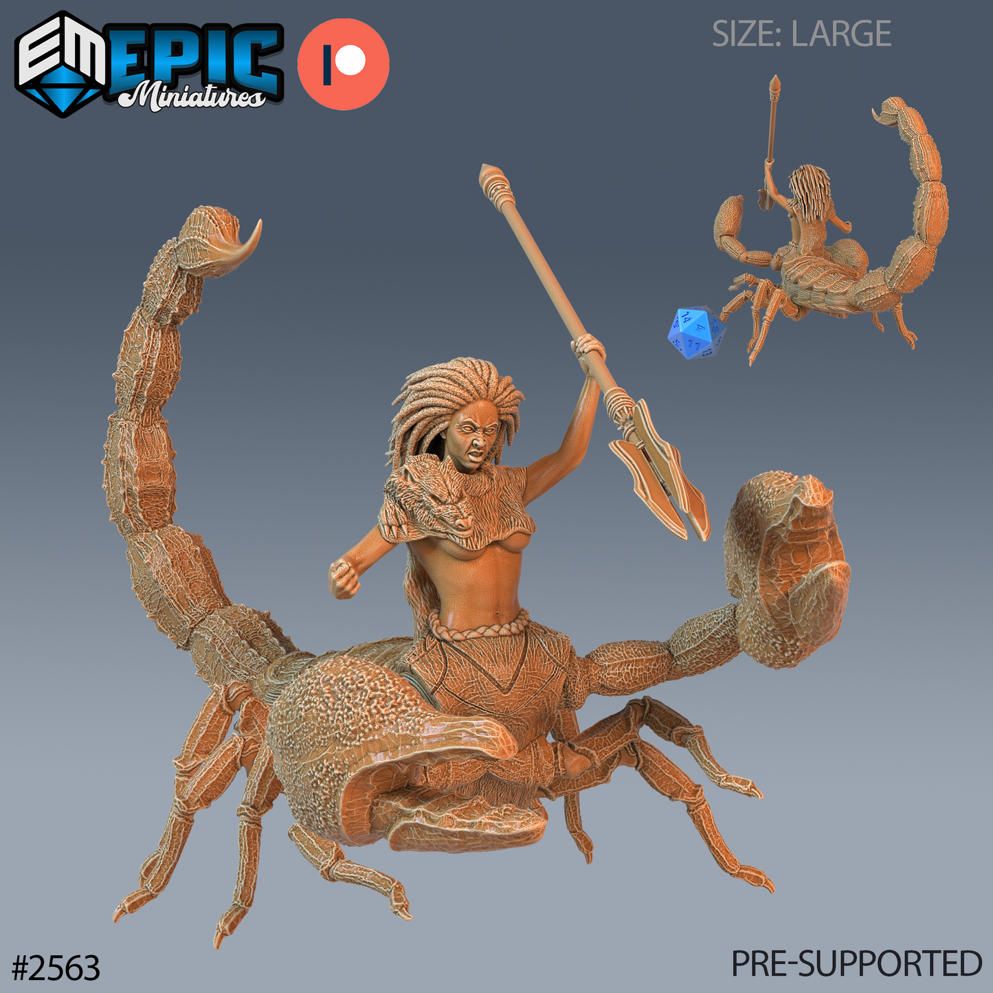 Scorpion Arachnid DND TTRPG Resin Model 51mm Base