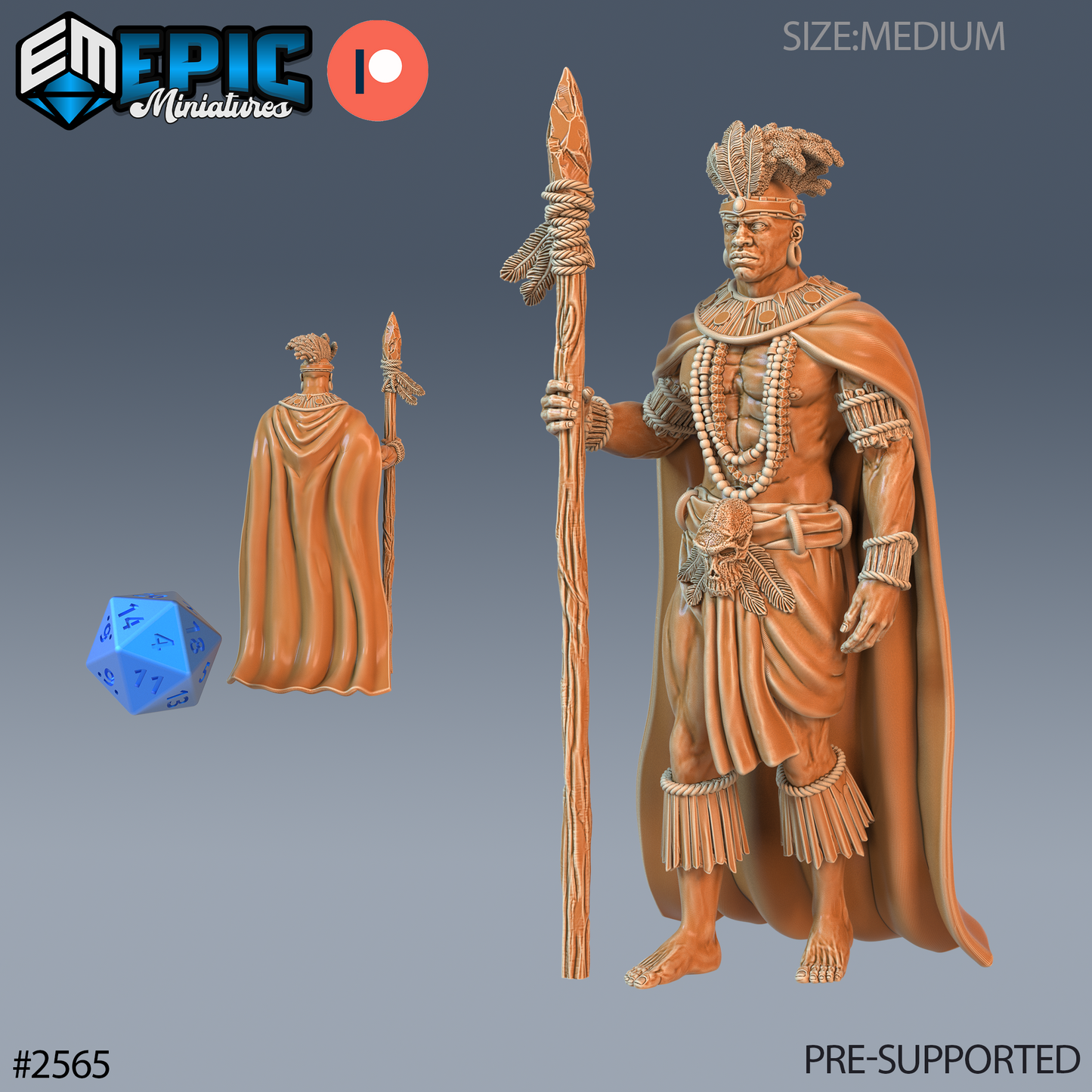 Spear Warrior DND Miniature TTRPG Resin Figure 25mm Base