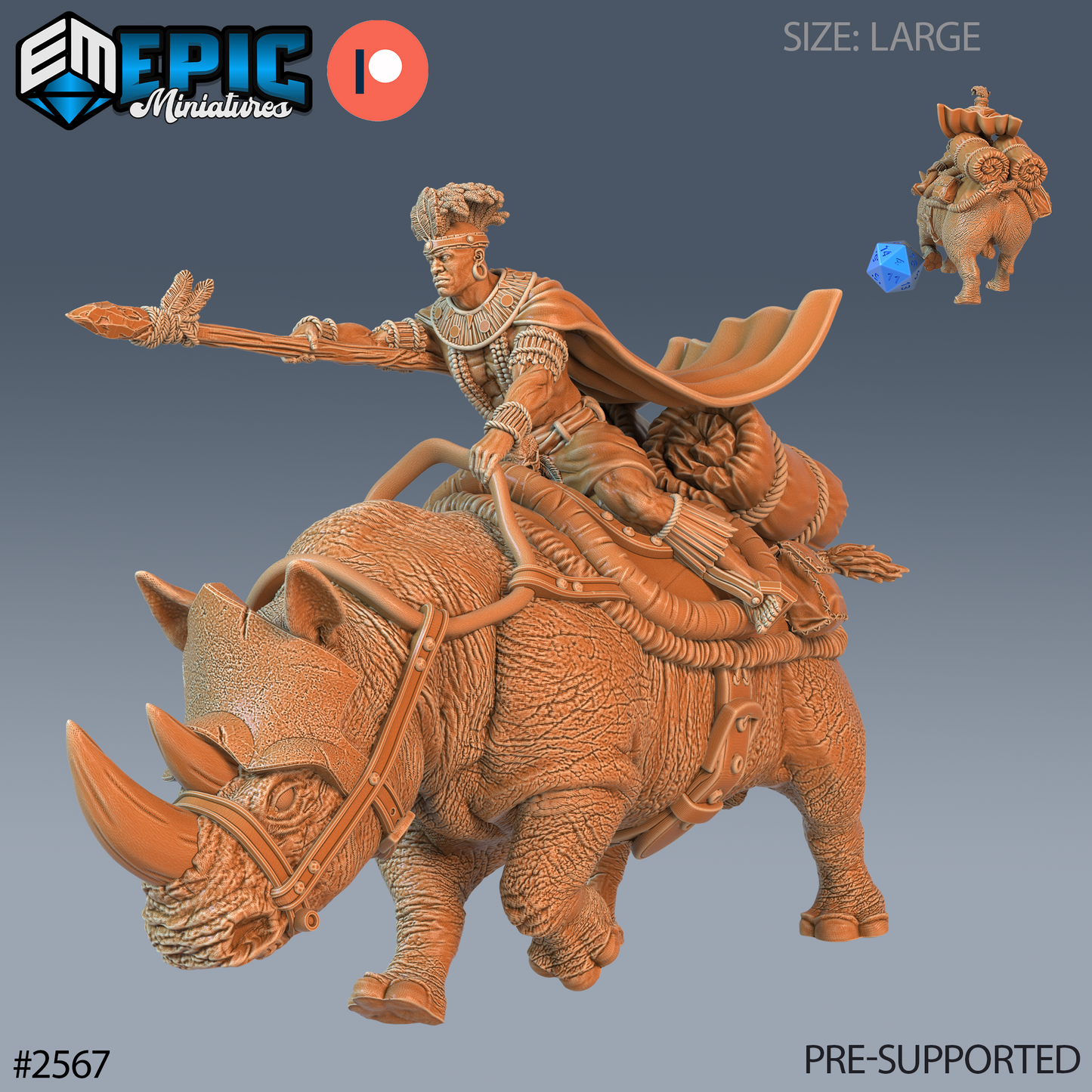 Spear Warrior DND Miniature TTRPG Resin Figure 25mm Base