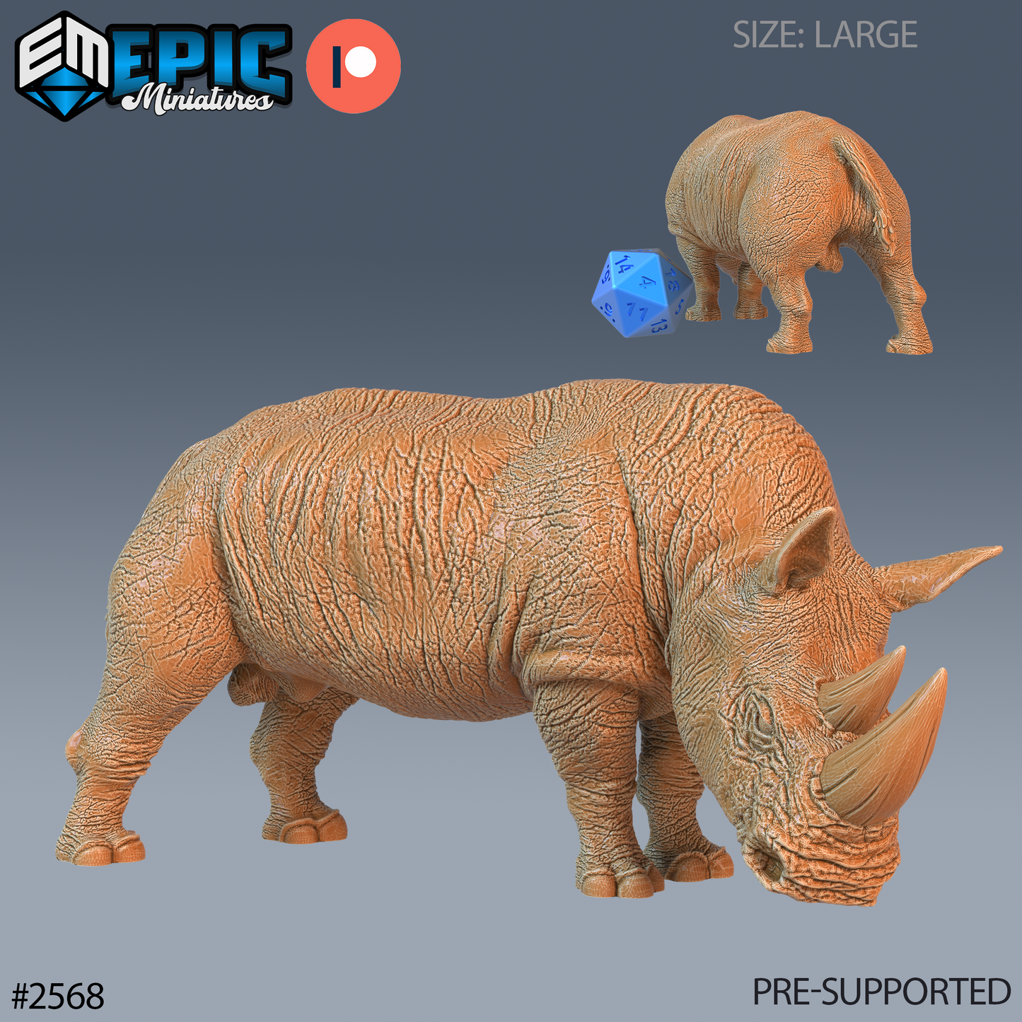 Rhino DND TTRPG Resin Model 51mm Base