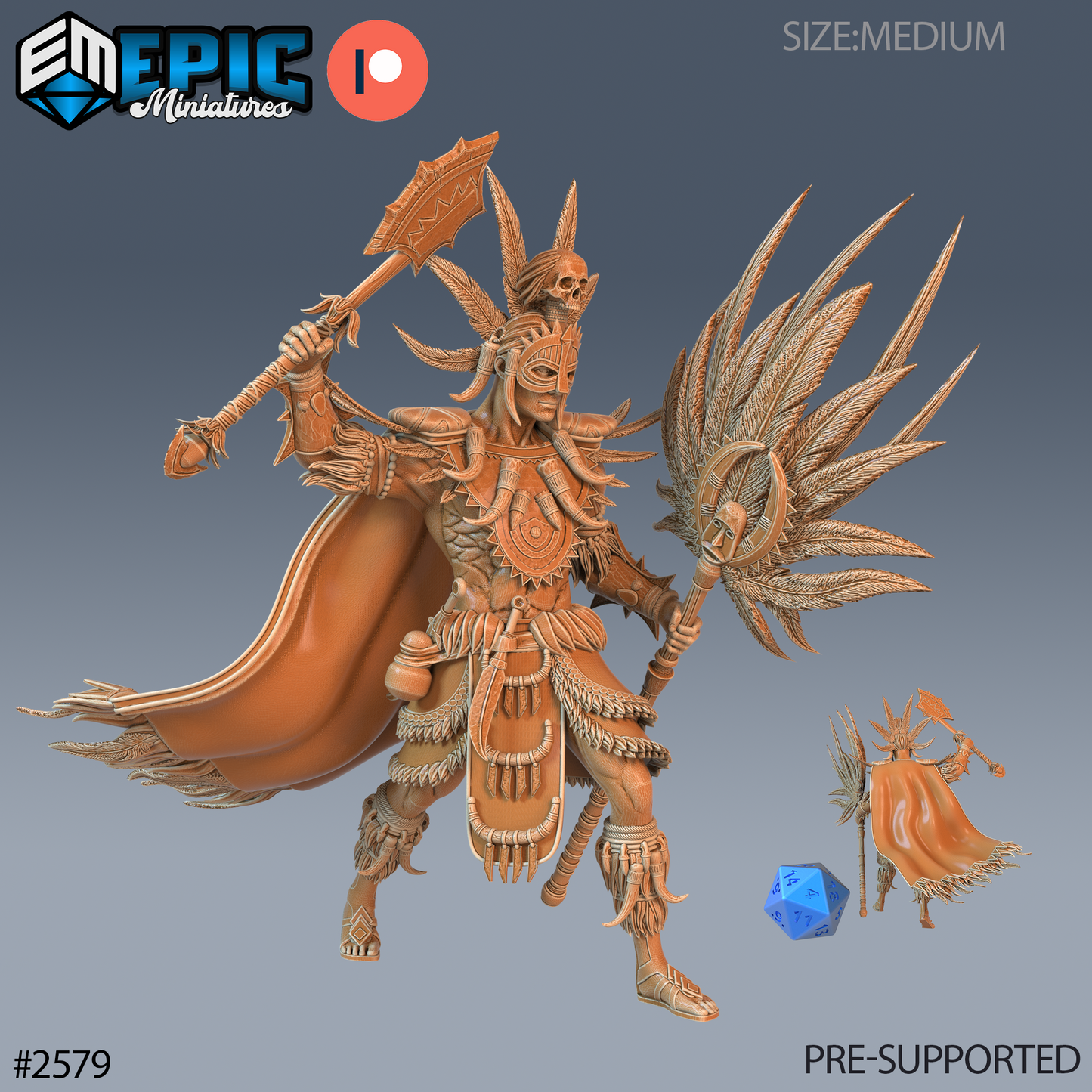 Voodoo Priest DND Miniature TTRPG Resin Figure 25mm Base