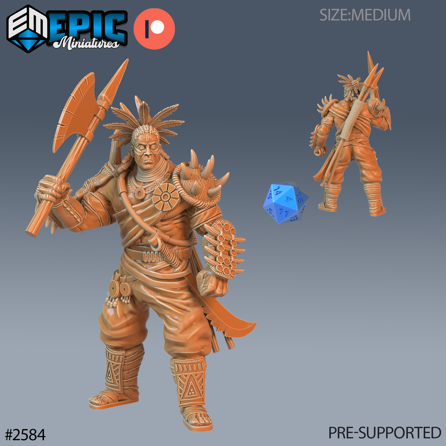 Tribe Champion DND Miniature TTRPG Resin Figure 25mm Base
